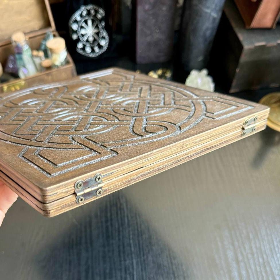 Futhark Runes Set with Wooden Box Norse Divination Kit