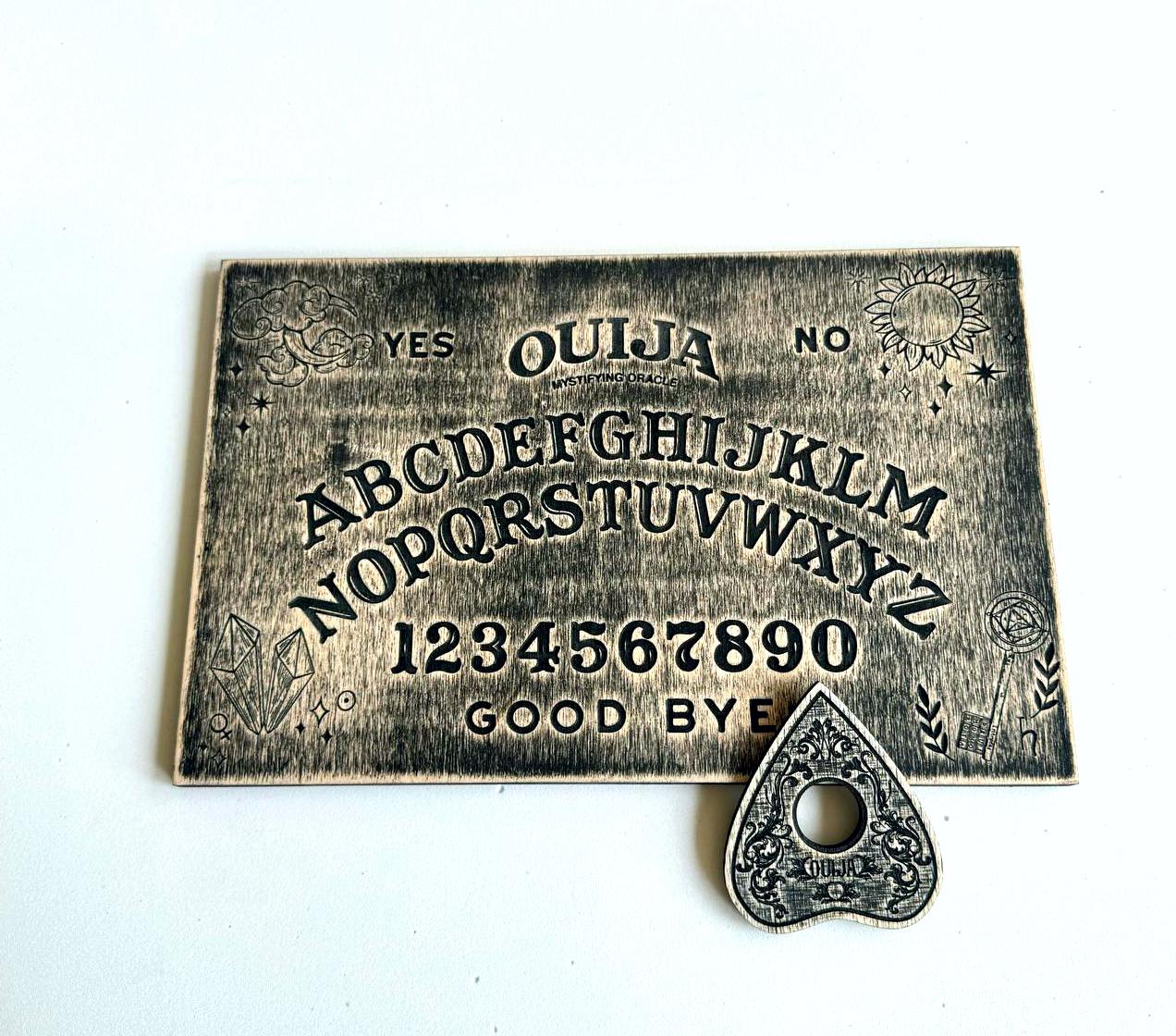 Wooden Ouija Board with Planchette: Magic Crystals Spirit Board