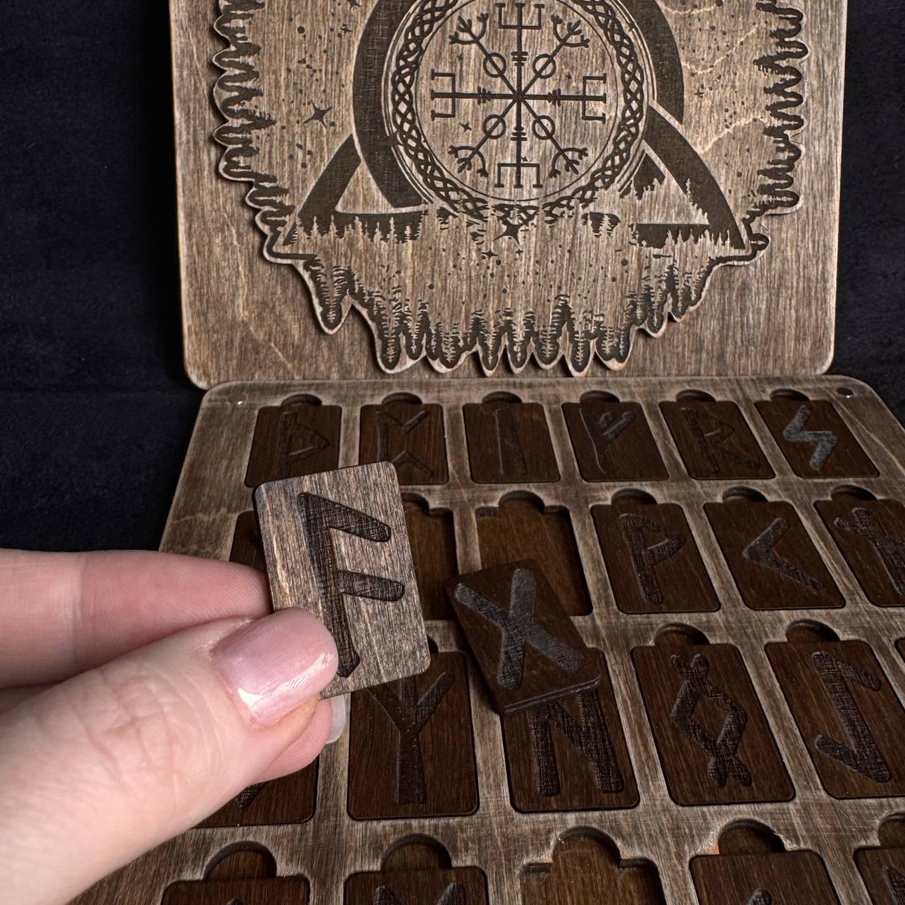 Mini Viking Rune Set with Box Pocket Divination Runes Norse Symbols
