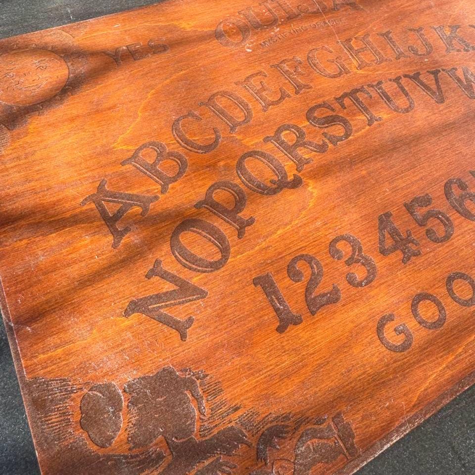 Engraved Wooden Ouija Board with Planchette: Custom Spirit Board