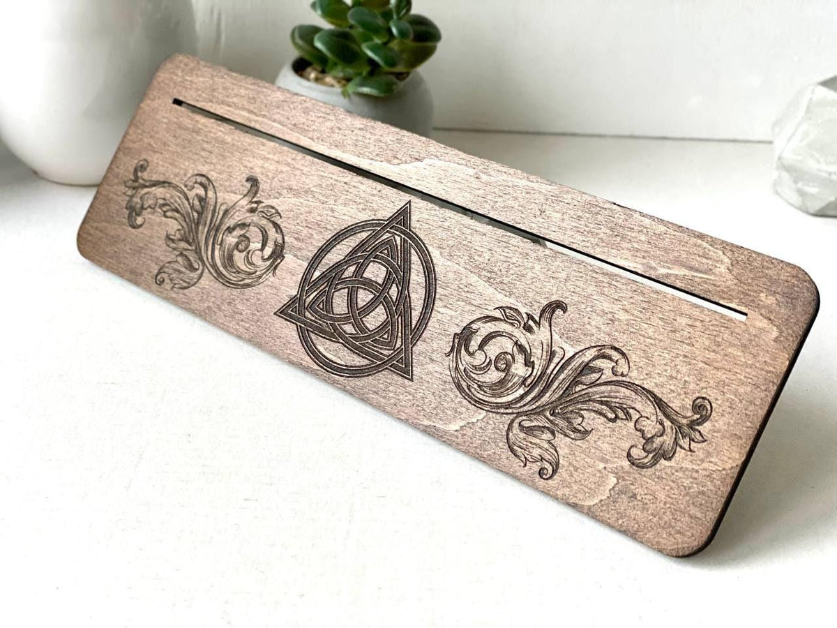 Wooden Tarot Card Holder for Daily Pulls, Personalized Altar Card Stand