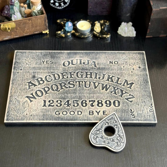 Wooden Ouija Board with Planchette: Magic Crystals Spirit Board