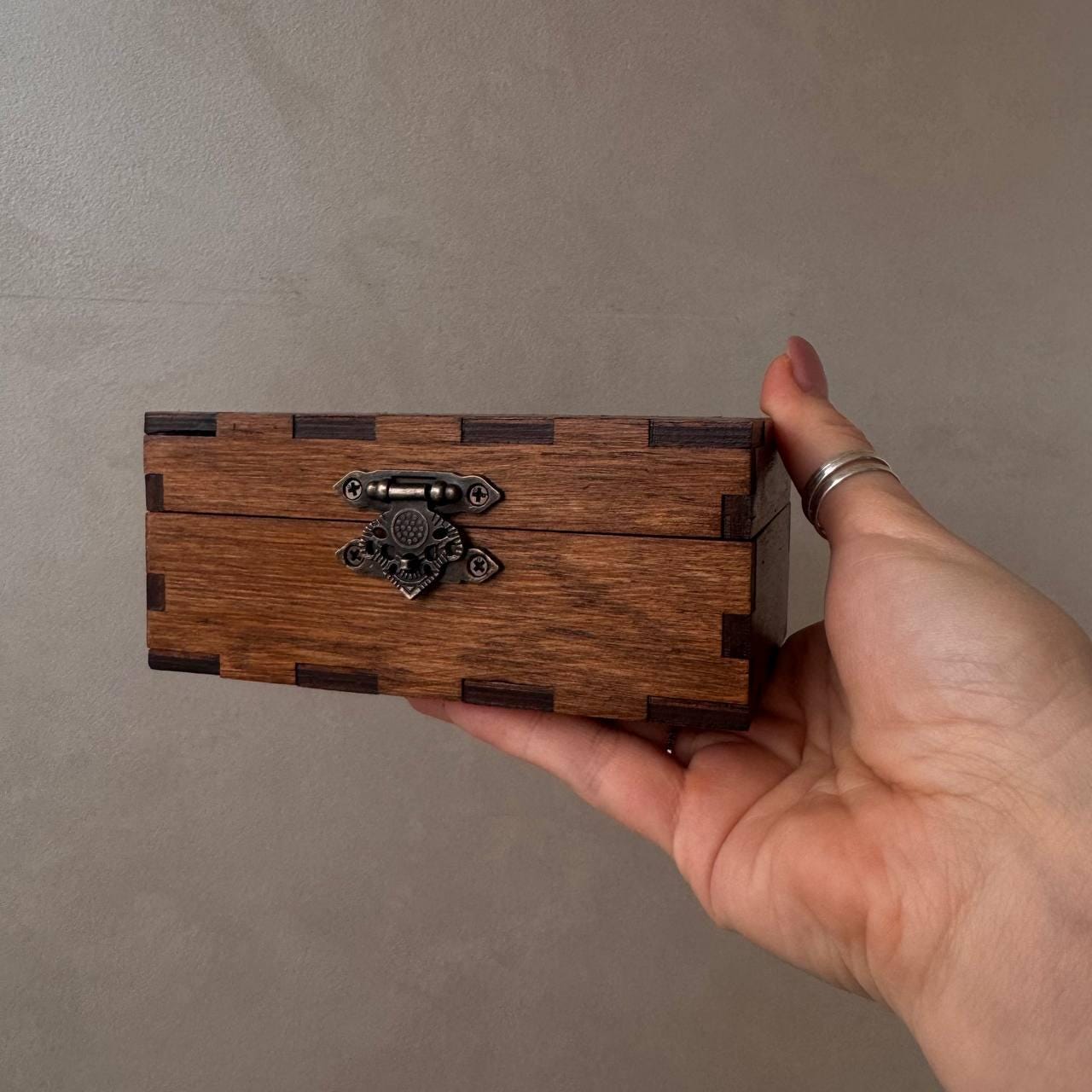 Moon Phase Tarot Box - Wooden Rosewood Deck Storage Chest for Witchcraft Supplies