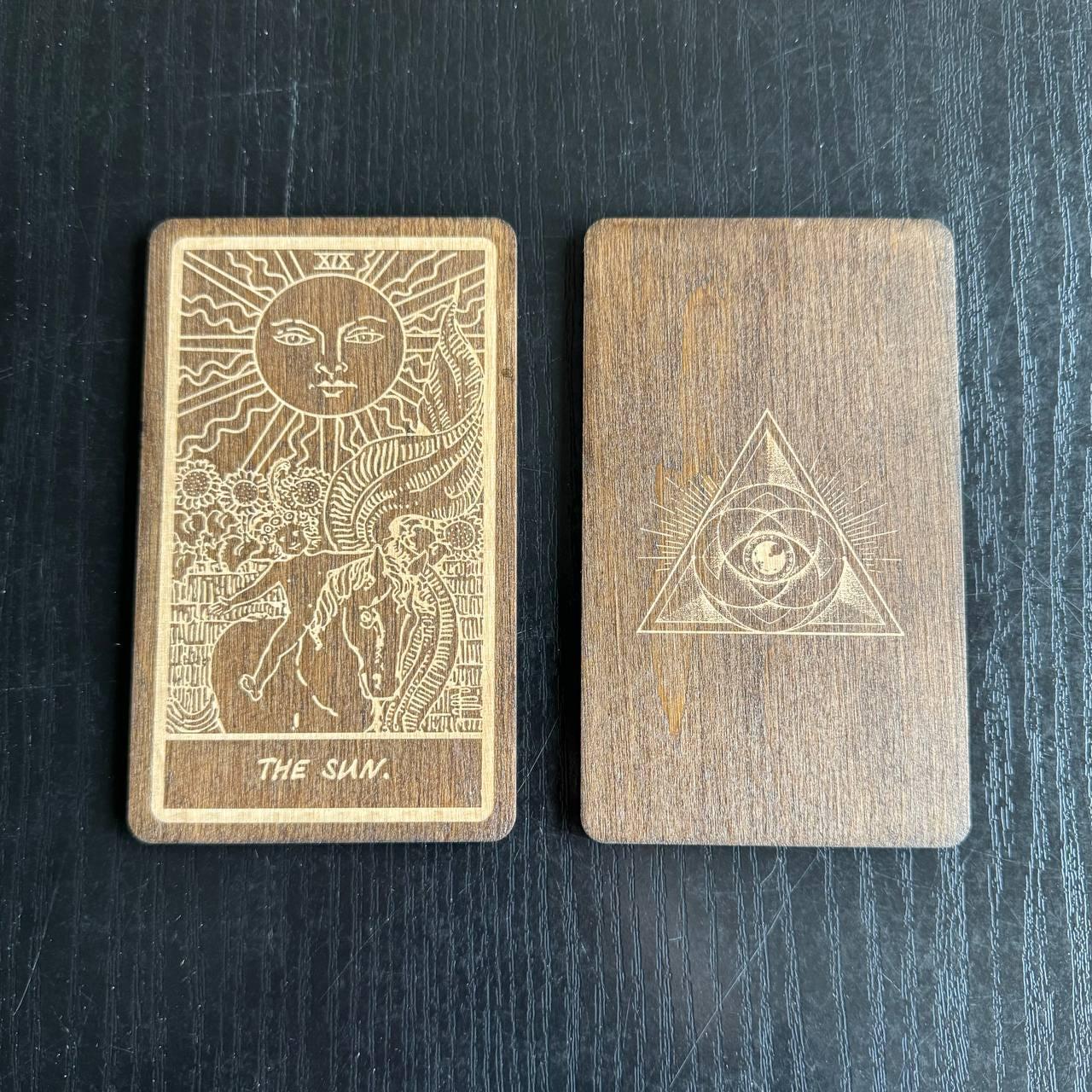 Money Attraction Tarot Card Wooden Rider–Waite–Smith Prosperity Card