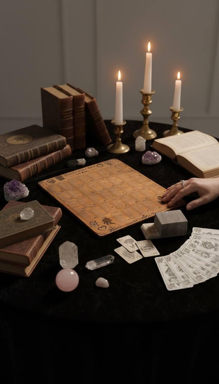 Lenormand Oracle Cards Set with Wooden Reading Board, Fortune Telling Deck, Divination Gift