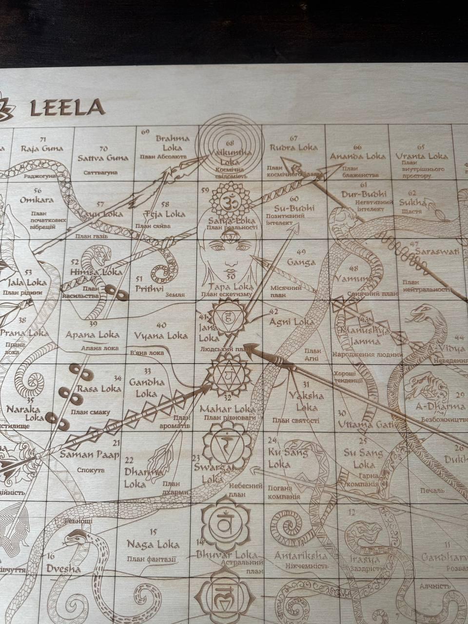 Leela Board Game – Spiritual Board Game with Lotus Design & Sanskrit Art