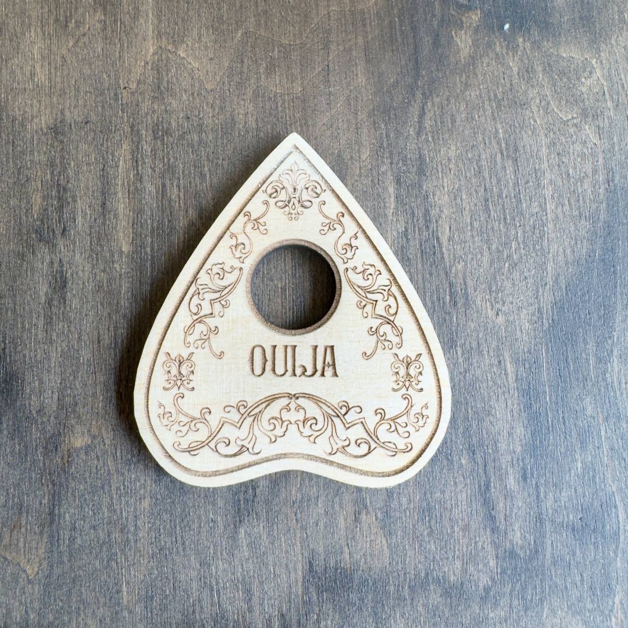 Wooden Ouija Planchette, Engraved Spirit Board Pointer, Witchcraft Divination Tool