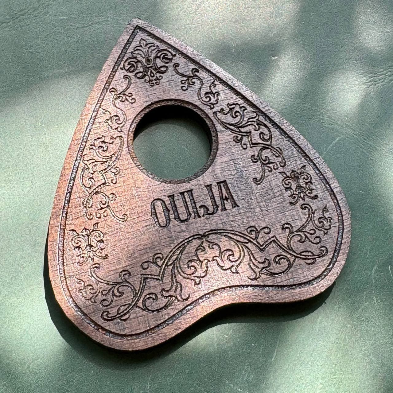 Floral Wooden Planchette, Engraved Spirit Board Pointer, Witchy Divination Decor, Gothic Altar