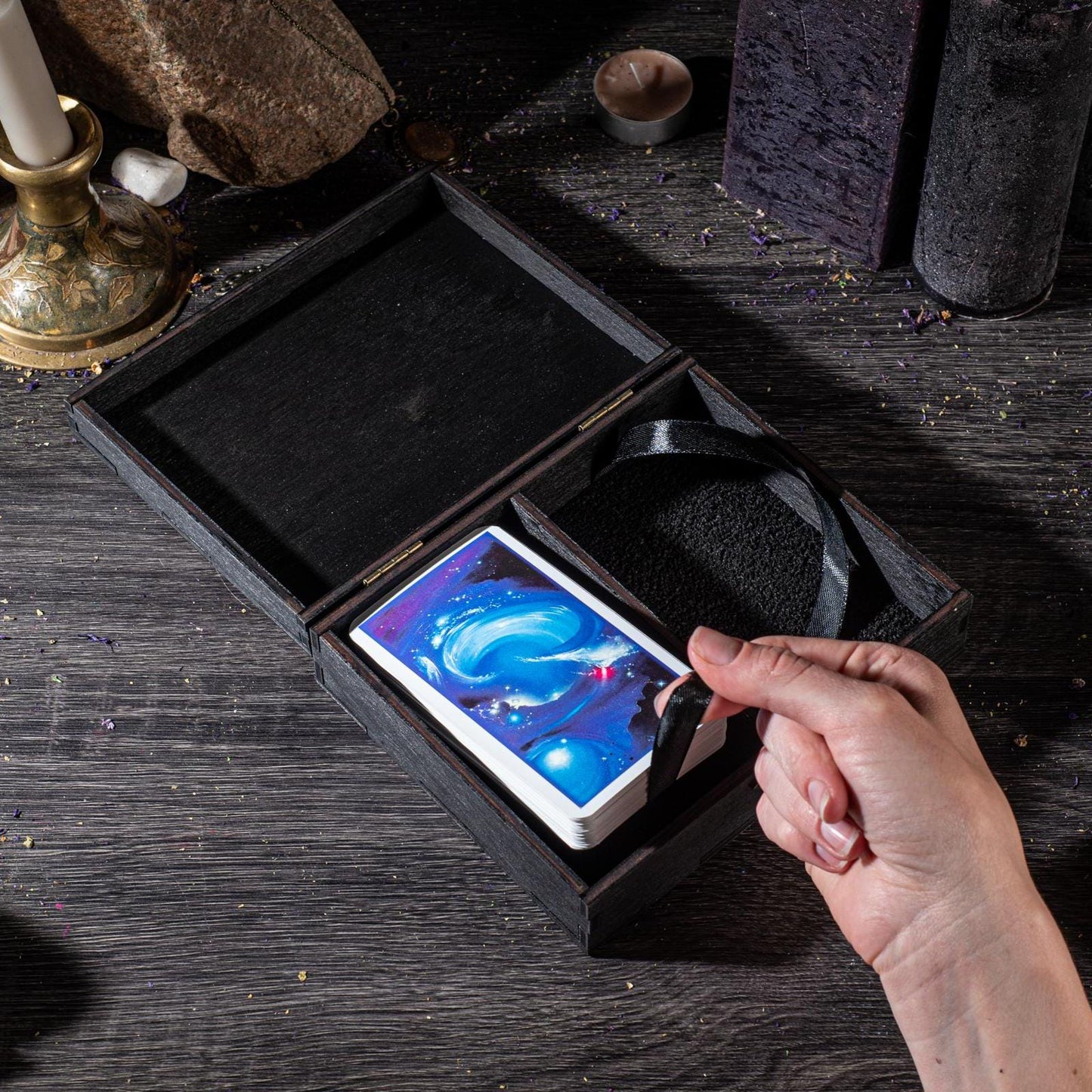 Tarot Card Holder - Personalized Double Deck Wooden Box | Engraved Magical Storage