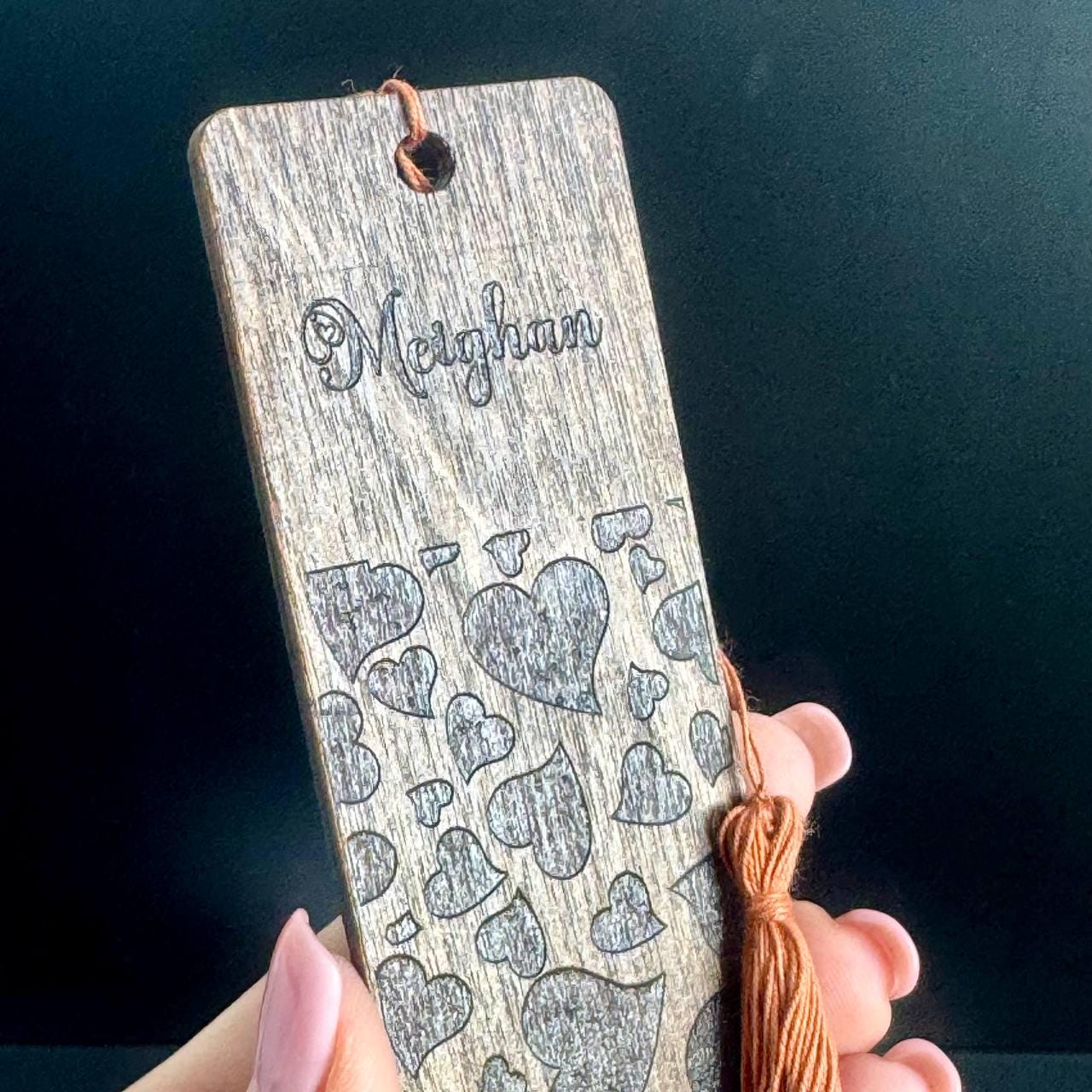 Wooden Heart Bookmark, Personalized Engraved Love Gift