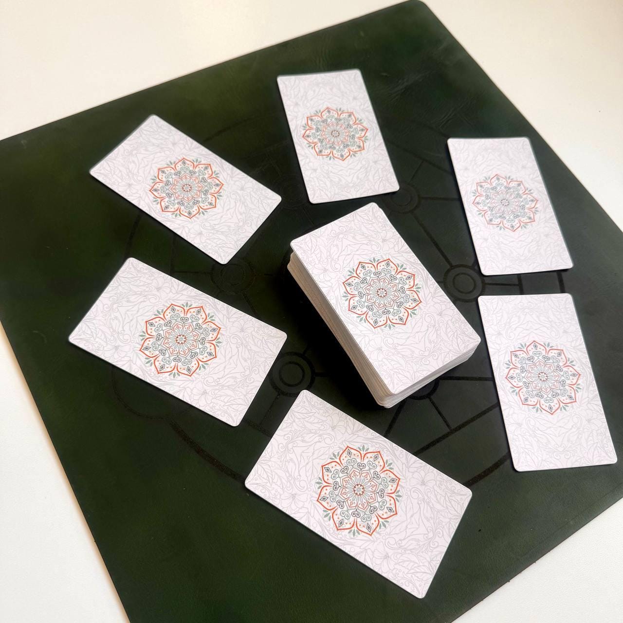 Metatron Circle Leather Dowsing Mat for Runes & Charms