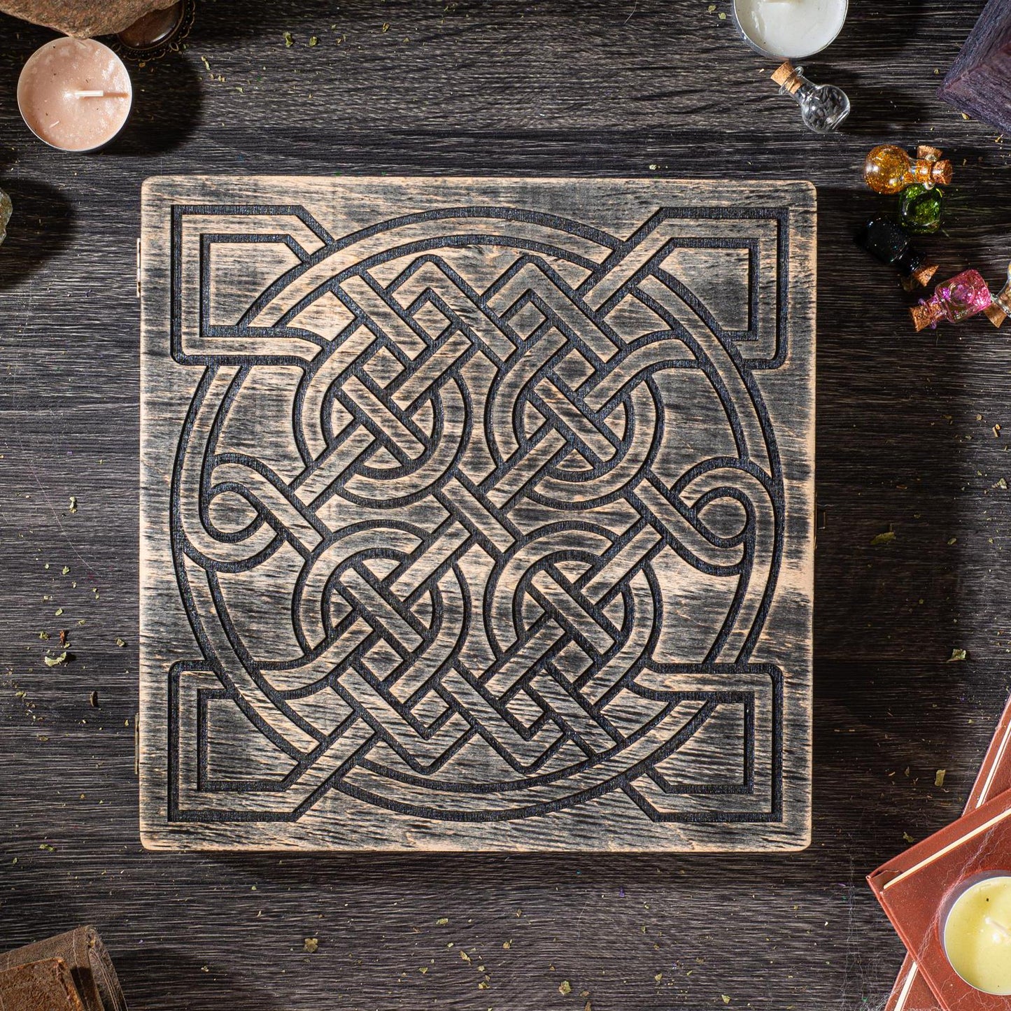 Futhark Runes Set: Norse Divination Tools with Wooden Box