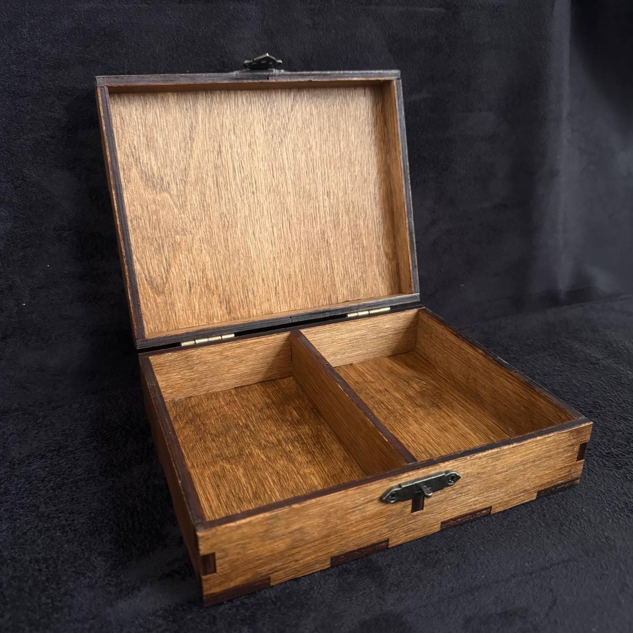 Tarot Card Box for Two Decks, Wooden Tarot Storage with Lock, Engraved Divination Case