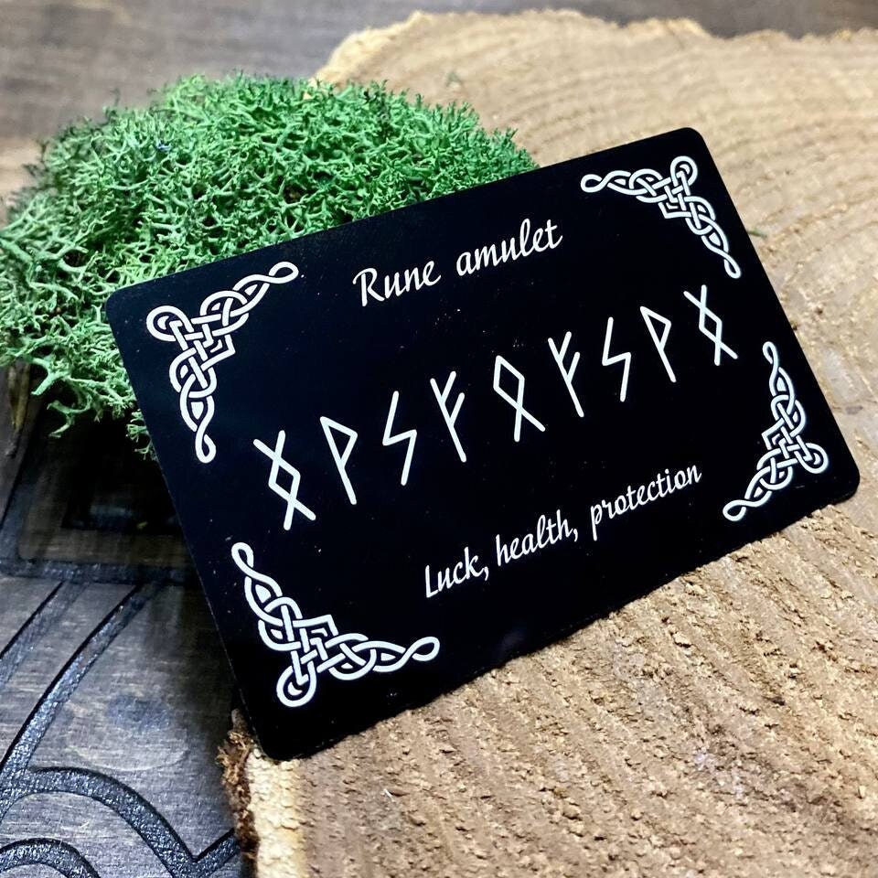 Love runic amulet, cards with runes stav, esoteric talisman gift, runes metaphysical cards for attraction