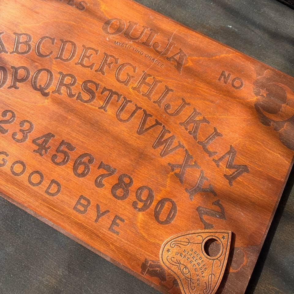 Engraved Wooden Ouija Board with Planchette: Custom Spirit Board