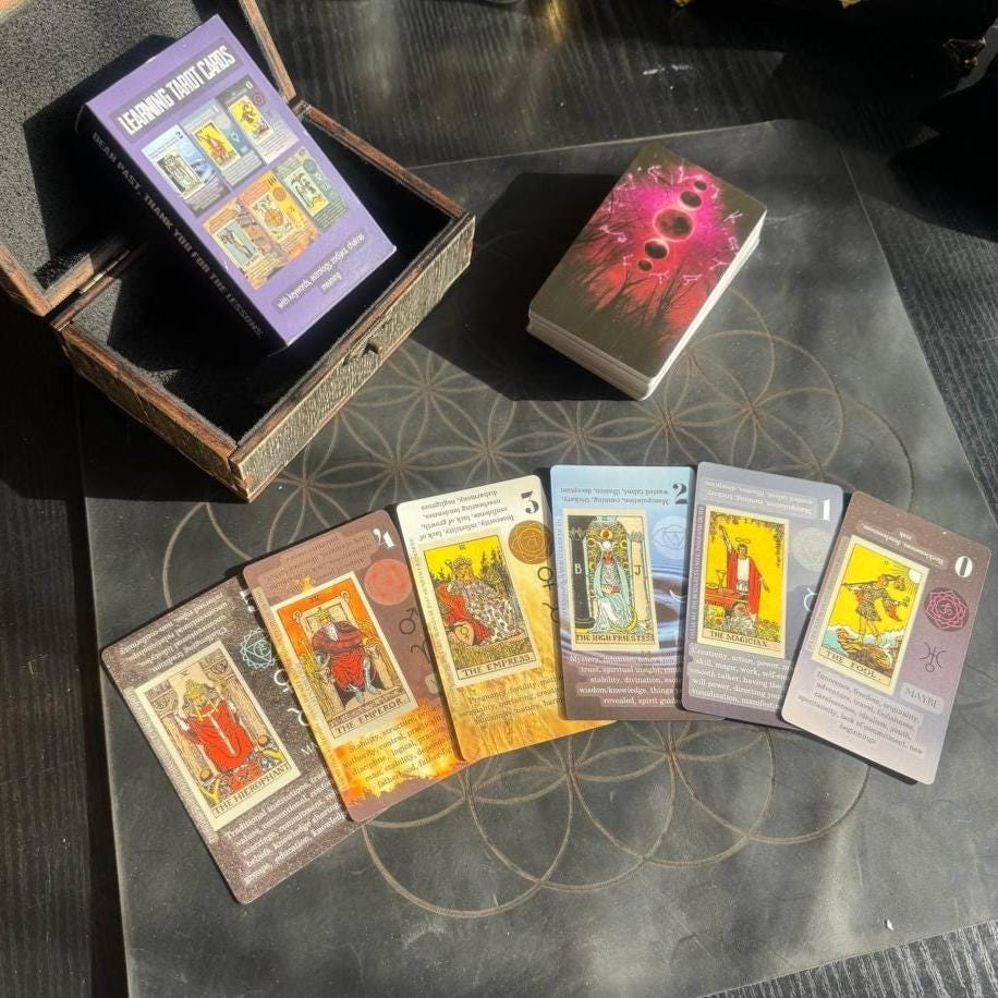 Personalized Rider Waite Tarot Deck, Old Oak Box