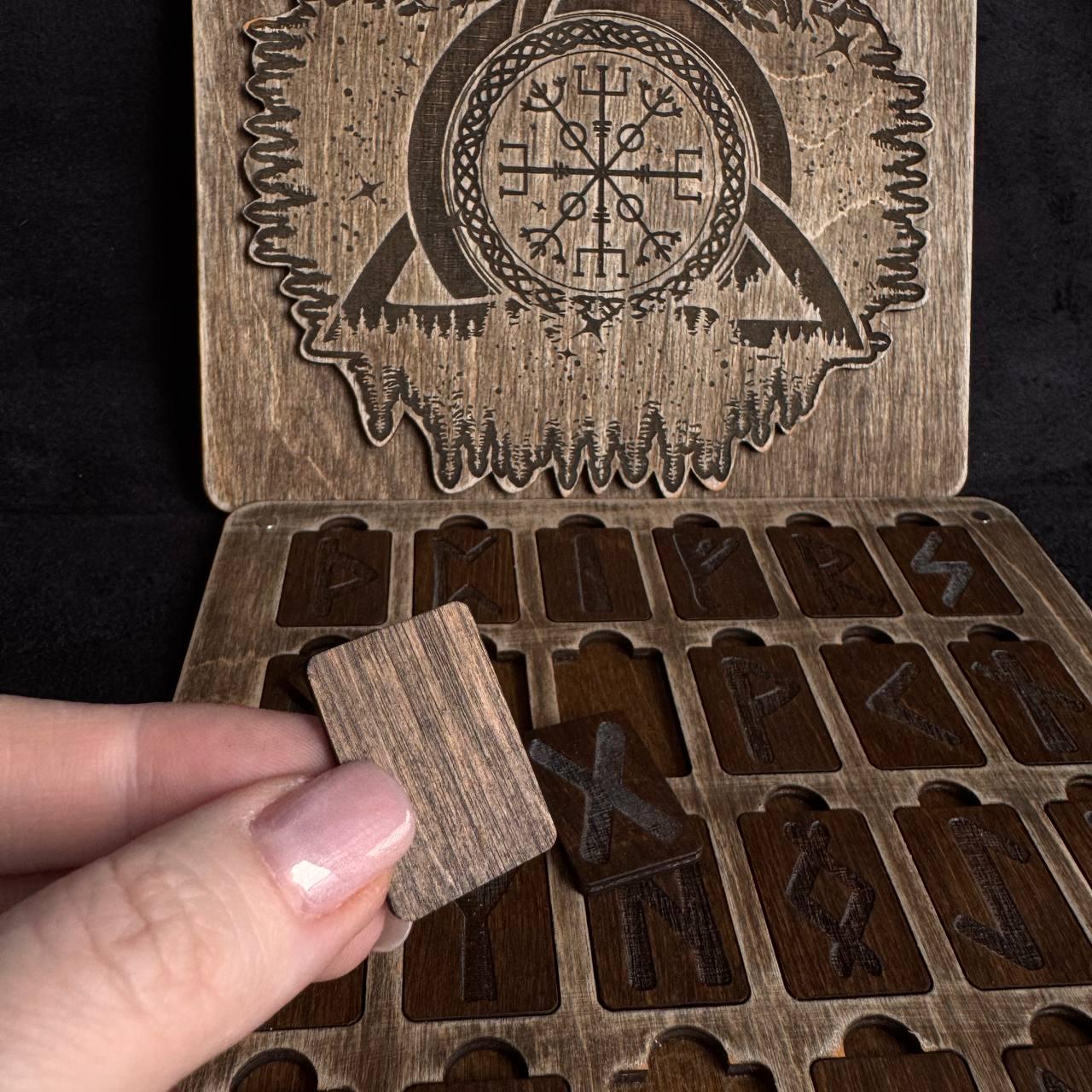 Mini Viking Rune Set with Box Pocket Divination Runes Norse Symbols