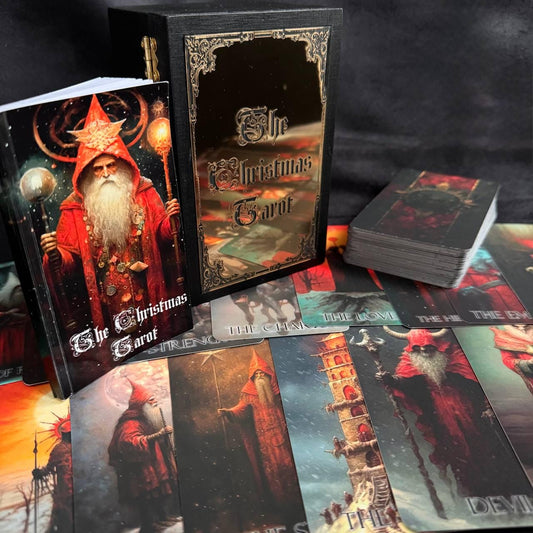 Gothic Christmas Tarot Deck with Wooden Box, 78 Card Set