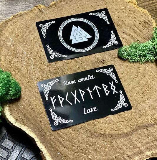 Love runic amulet, cards with runes stav, esoteric talisman gift, runes metaphysical cards for attraction