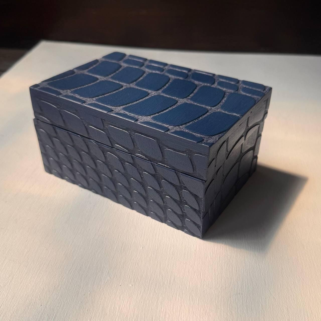 Blue Reptile Tarot Box – Wooden Tarot & Crystal Storage Case
