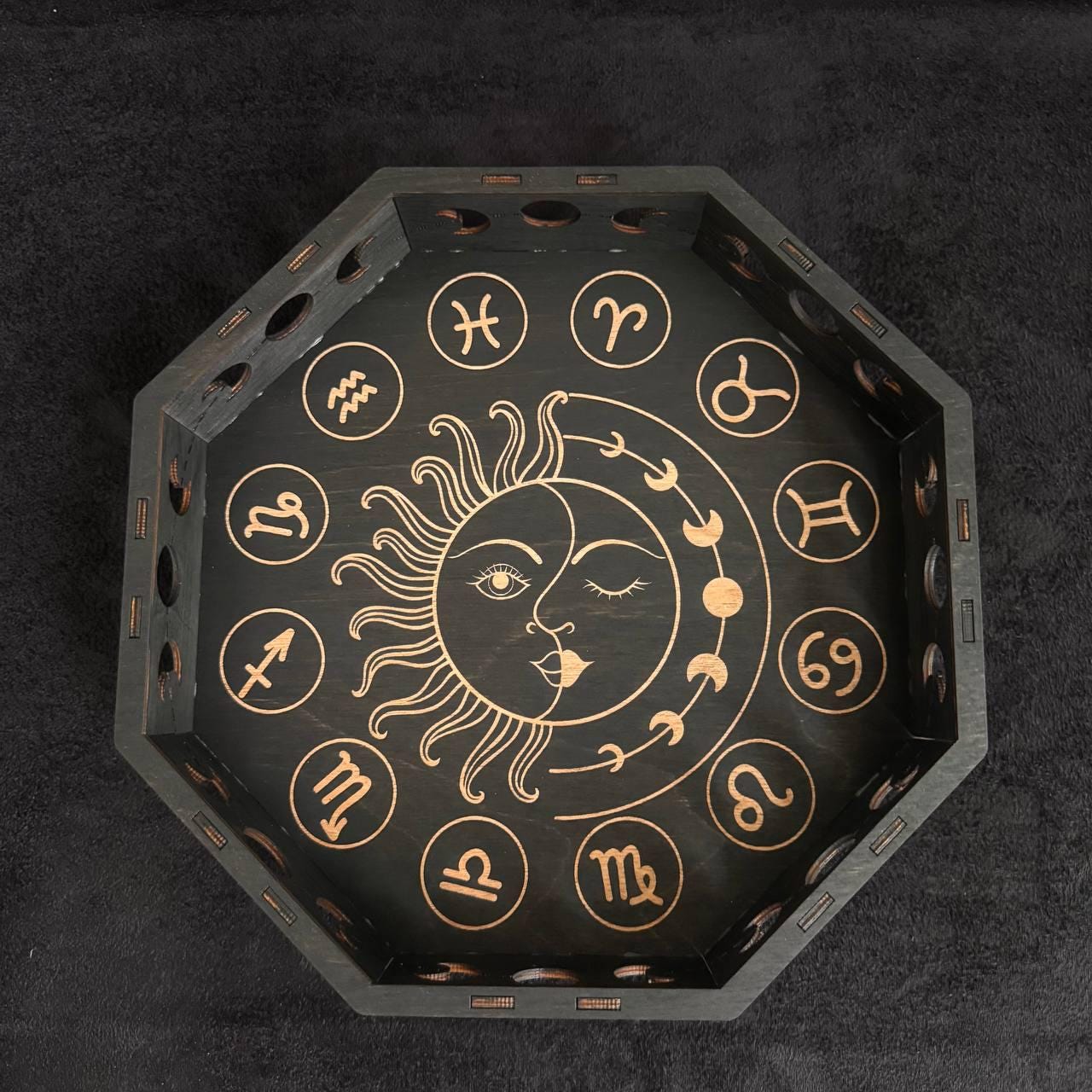 Zodiac Altar Tray, Sun Moon Astrology Witchcraft Decor