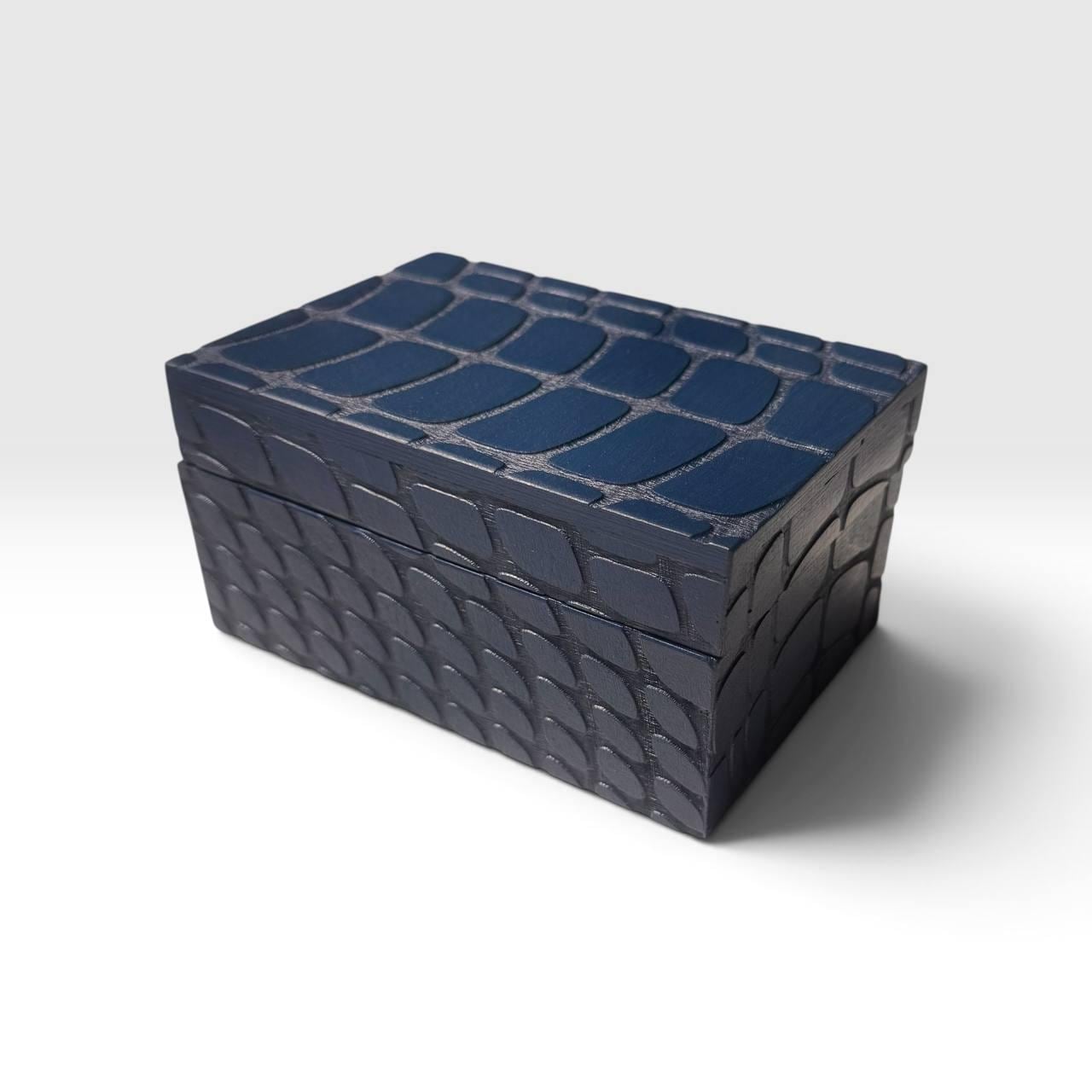Blue Reptile Tarot Box – Wooden Tarot & Crystal Storage Case
