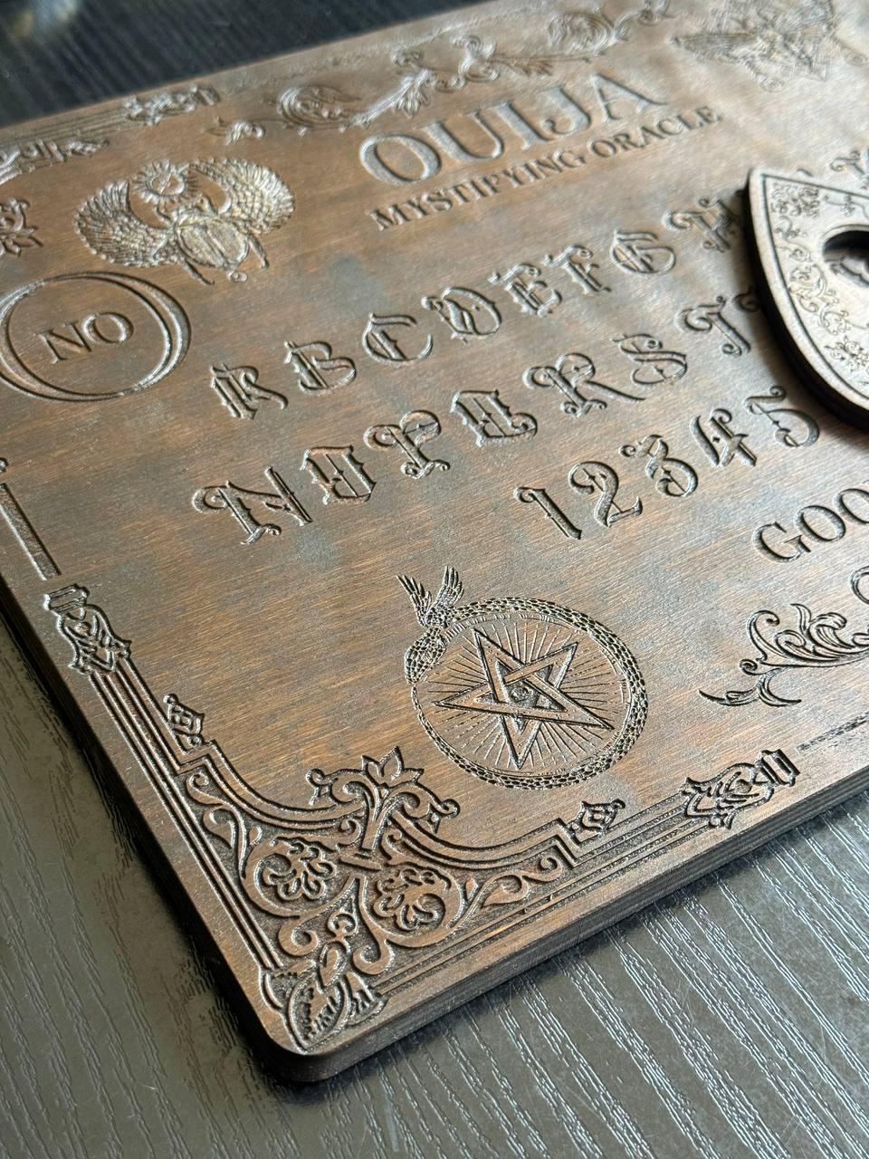 Gothic Ouija Board with Planchette: Victorian Fortune Telling Game