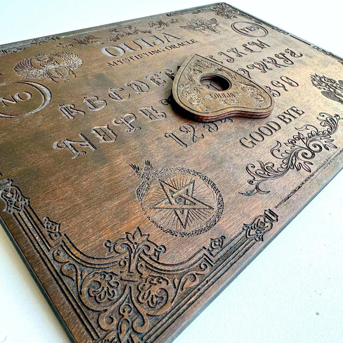 Gothic Ouija Board with Planchette: Victorian Fortune Telling Game