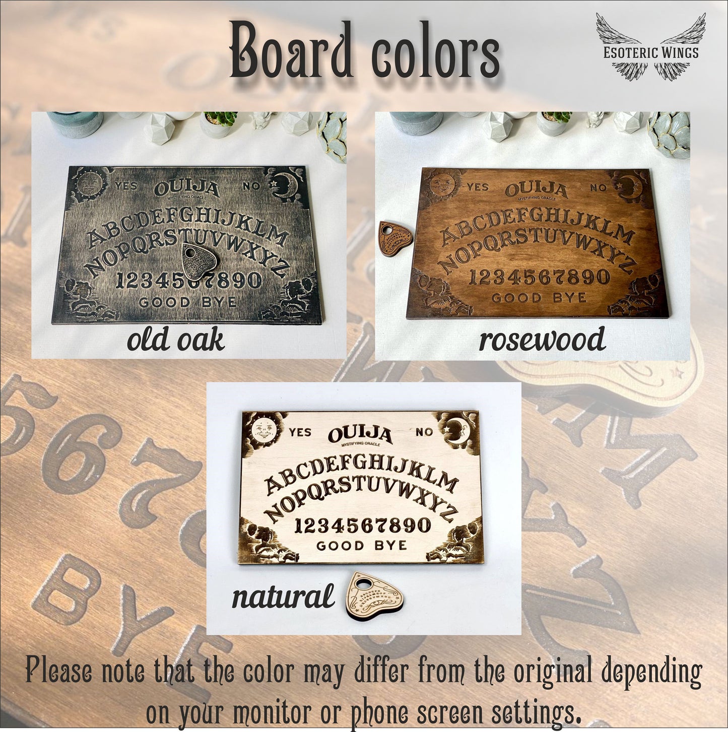Wooden Ouija Board - Spirit Talking Board With Planchette Included | Mystic Divination Game