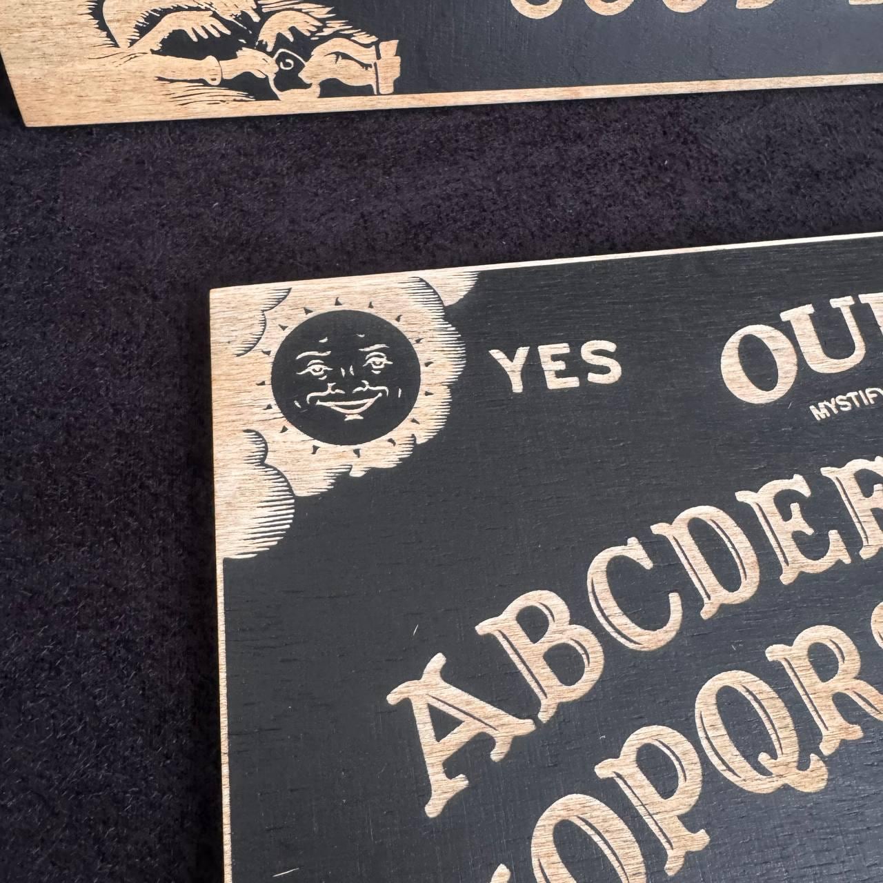 Black Wooden Ouija Board and Planchette Set: Esoteric Talking Spirit Board