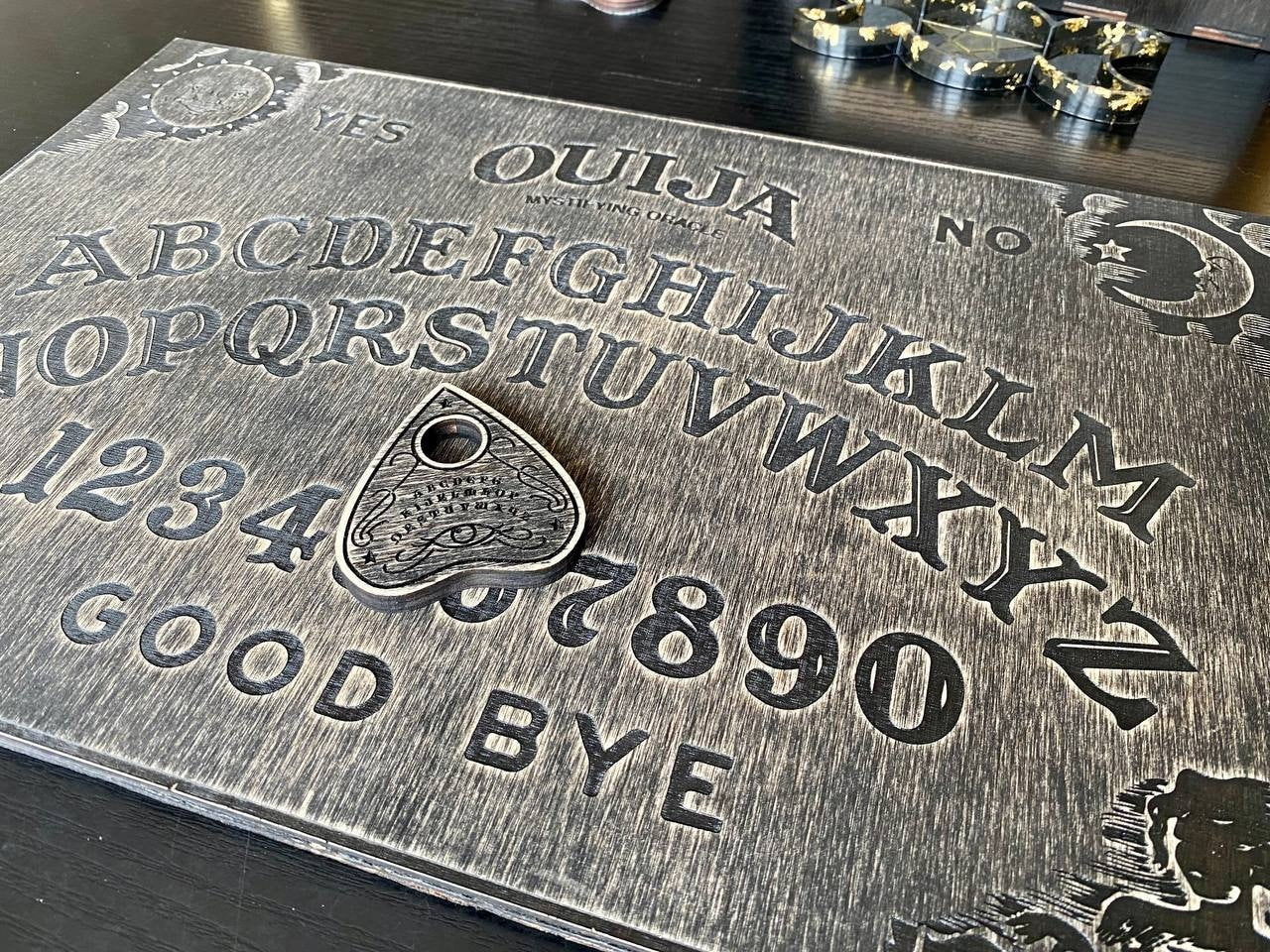 Personalized Wooden Ouija Board, Gothic Spirit Board, Occult Talking Board Set