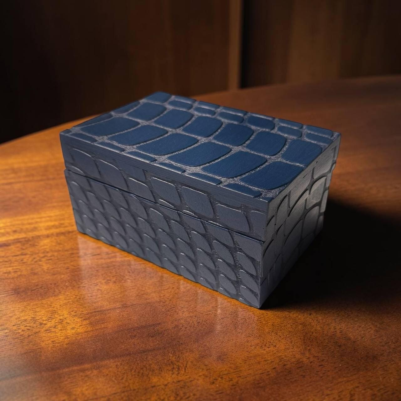 Blue Reptile Tarot Box – Wooden Tarot & Crystal Storage Case