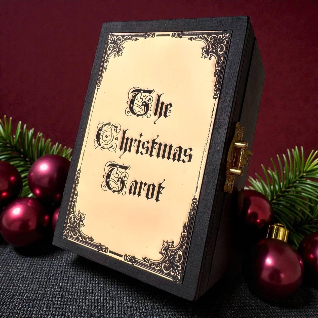 Gothic Christmas Tarot Deck with Wooden Box, 78 Card Set