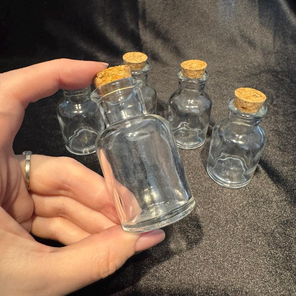 Mini Spell Bottles Set: Witchcraft Apothecary Glass Vials with Cork Lids