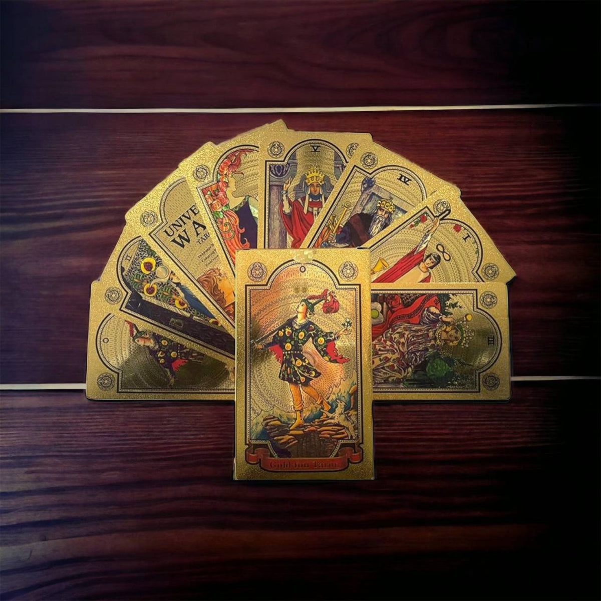 Gold Foil Rider Waite Smith Tarot Deck with Personalized Box