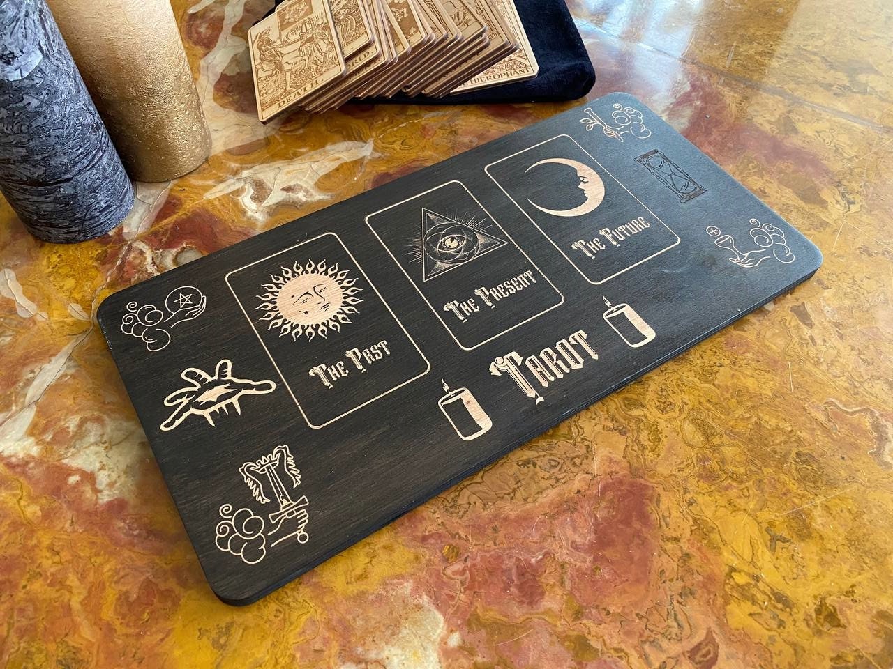 Personalized Rider Waite Tarot Deck, Engraved Box