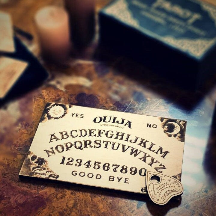 Wooden Ouija Board with Planchette – Vintage Spirit Board Divination Tool, Esoteric Gift