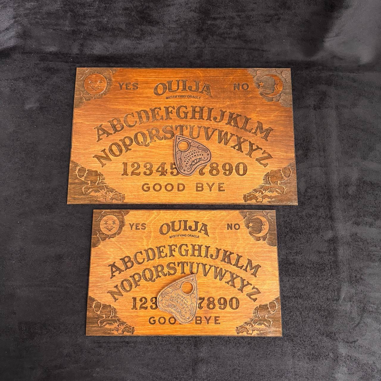 Wooden Ouija Board and Planchette Set – Mystical Spirit Board for Divination Decor
