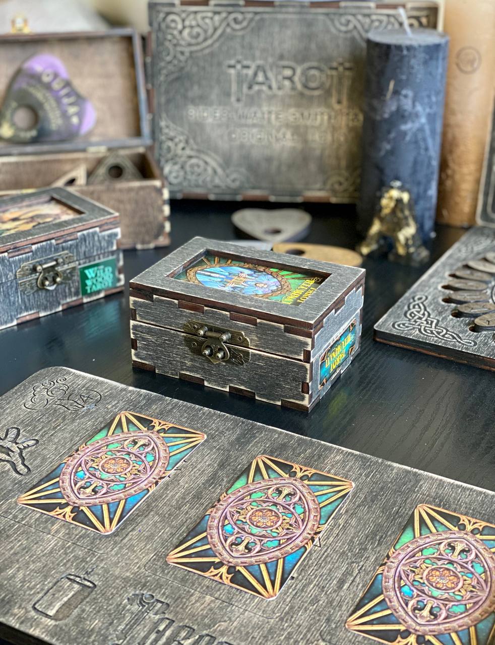 Tarot Illuminati Deck with Wooden Box & Spread Board