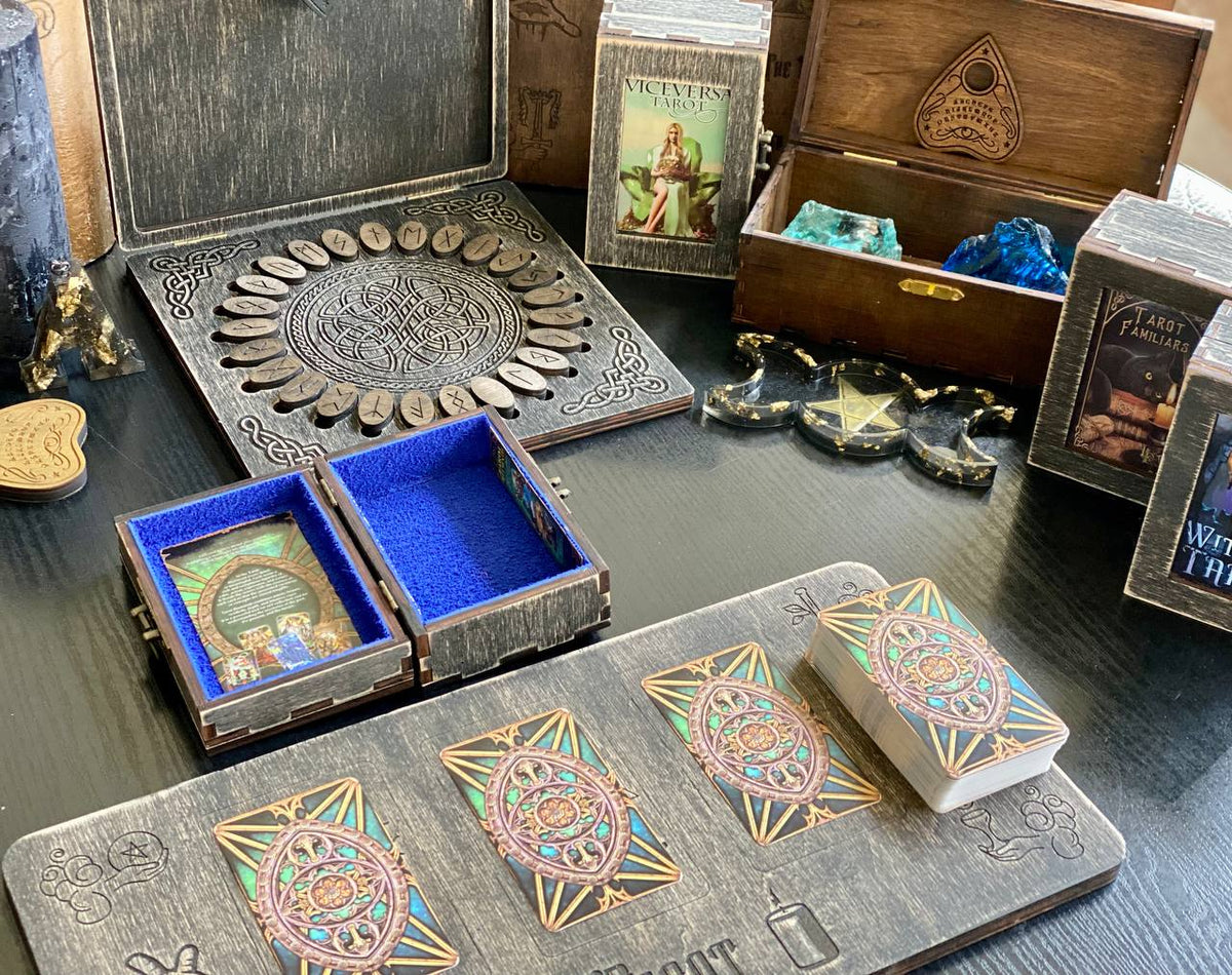 Tarot Illuminati Deck with Wooden Box & Spread Board