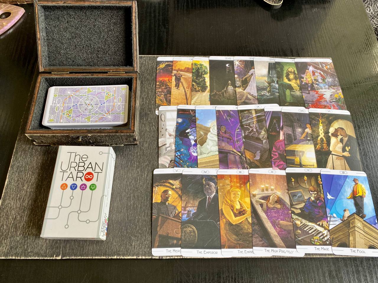 Urban Tarot Deck with Wooden Box & Spread Board