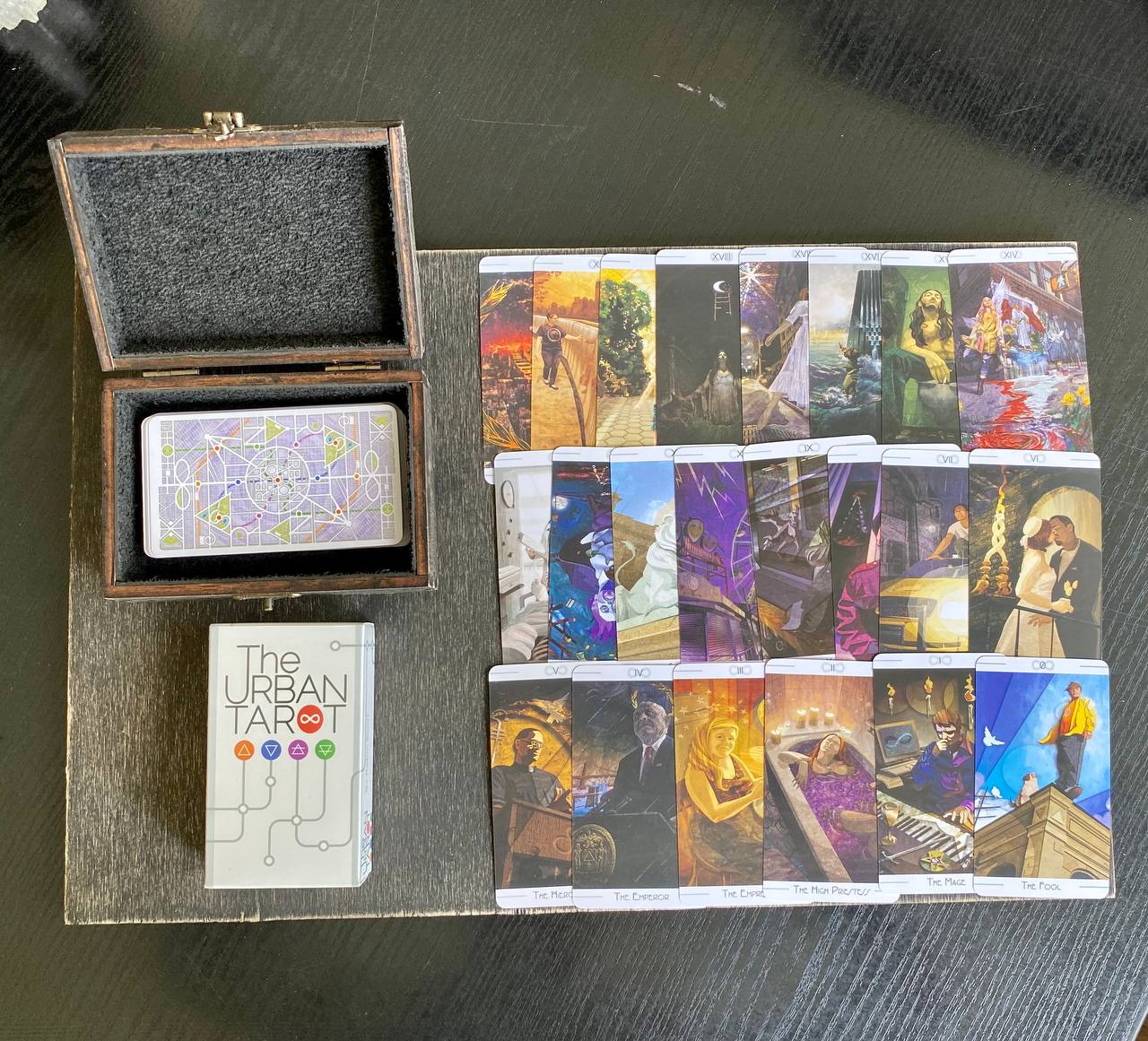 Urban Tarot Deck with Wooden Box & Spread Board