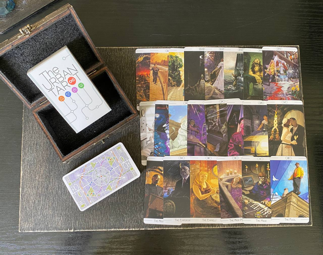 Urban Tarot Deck with Wooden Box & Spread Board
