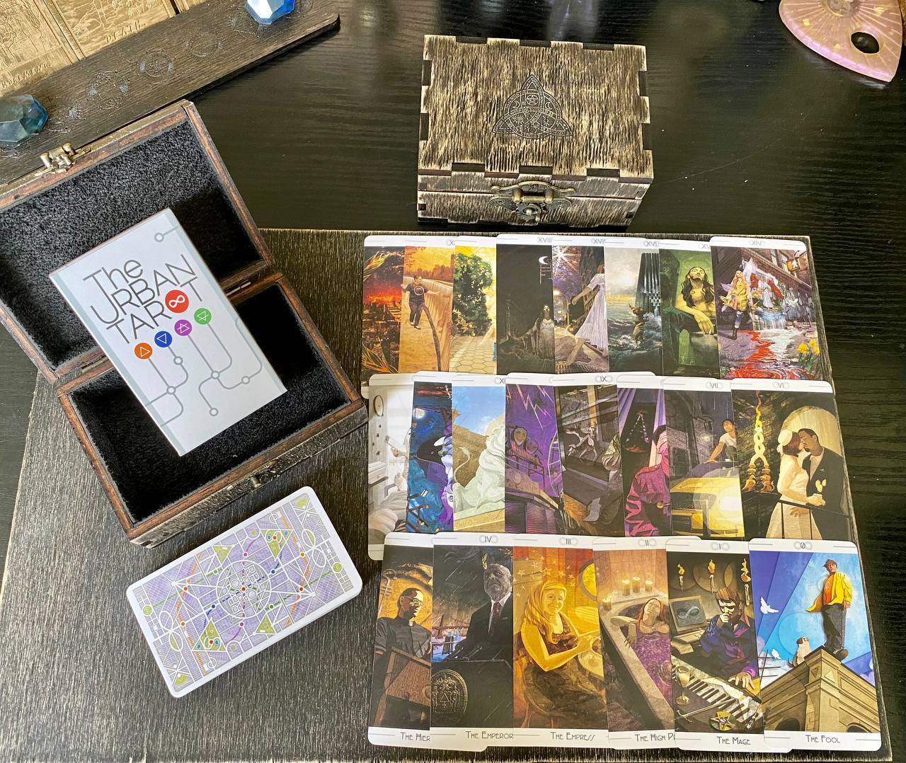 Urban Tarot Deck with Wooden Box & Spread Board