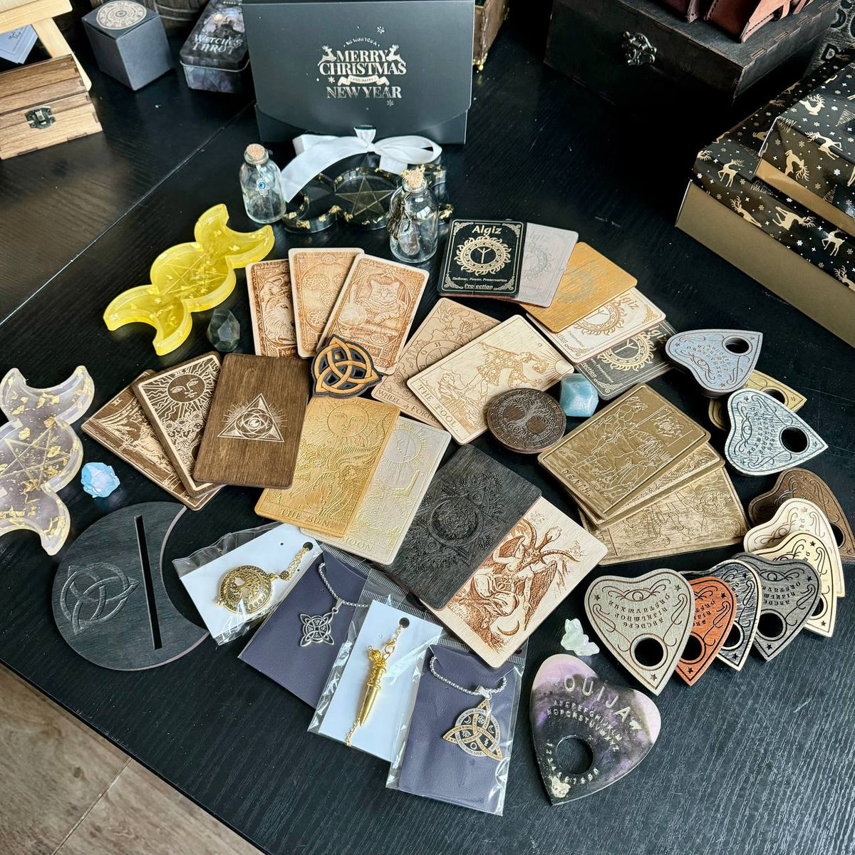 Witchcraft Mystery Box, Esoteric Surprise Gift Set with Tarot and Crystals
