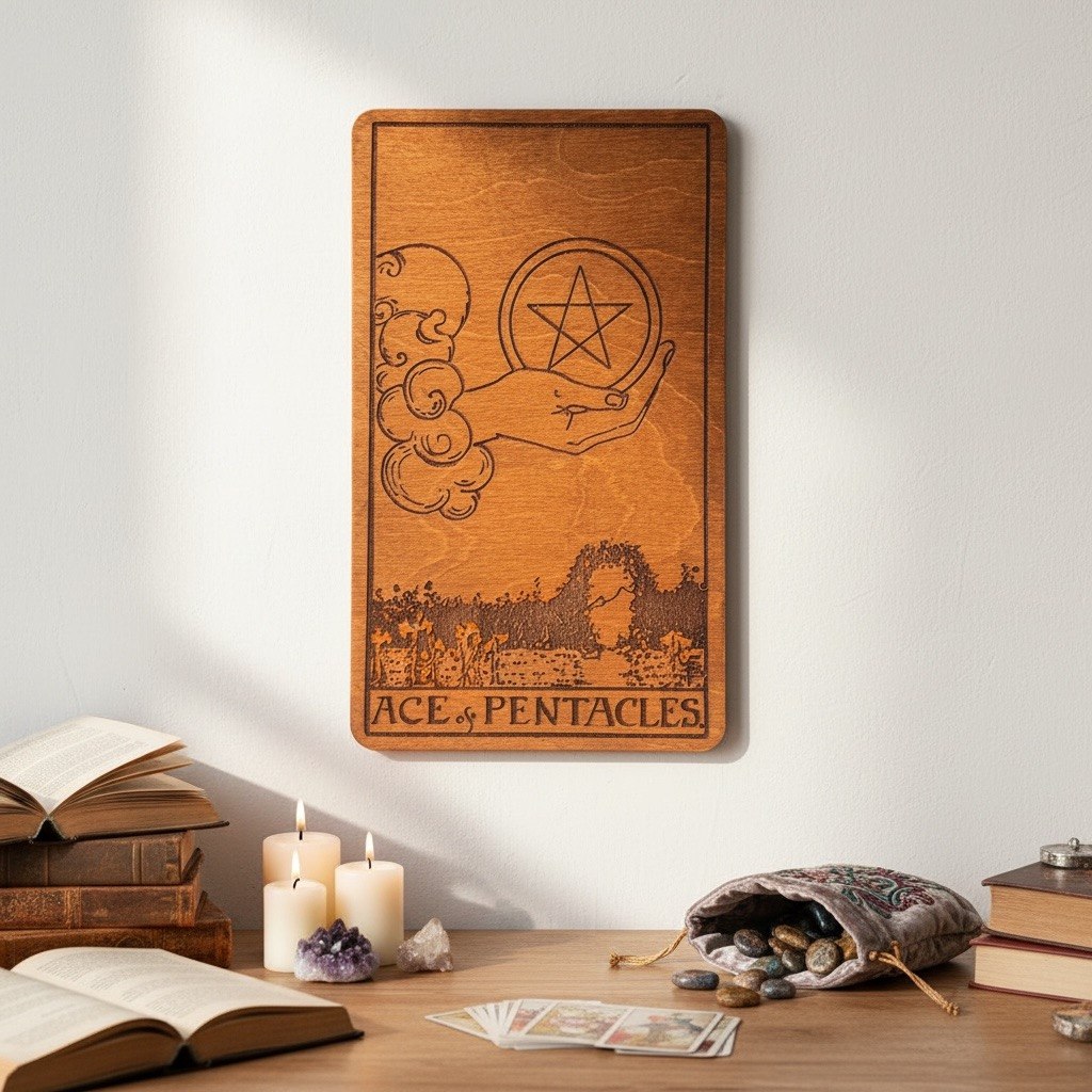 Money Attraction Tarot Decor – Ace of Pentacles