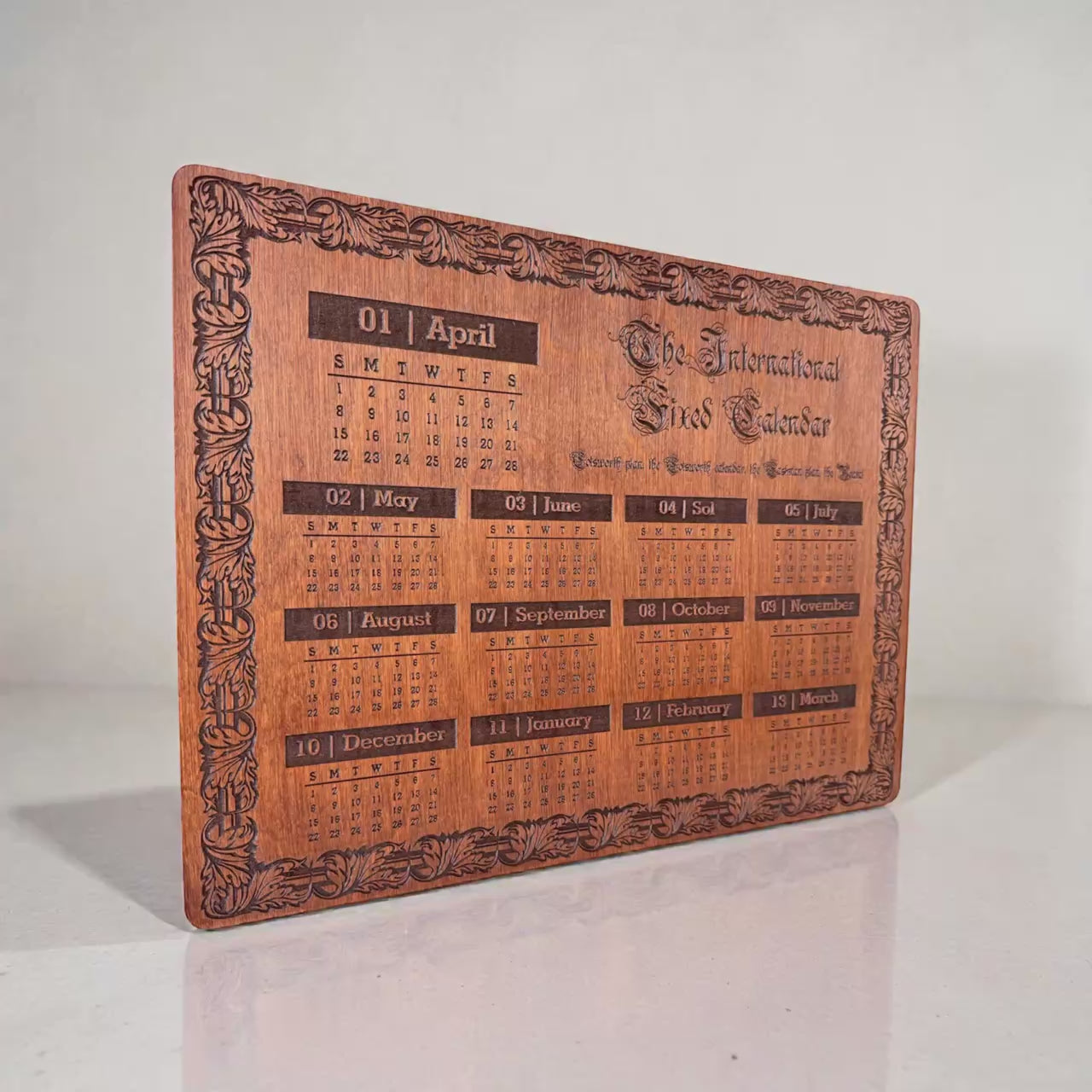 Spiritual planner wooden calendar minimalist design on video