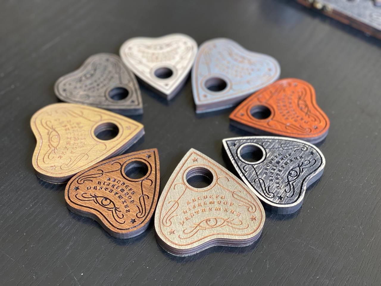 Wooden planchette for ouija board for spirit communication and divination